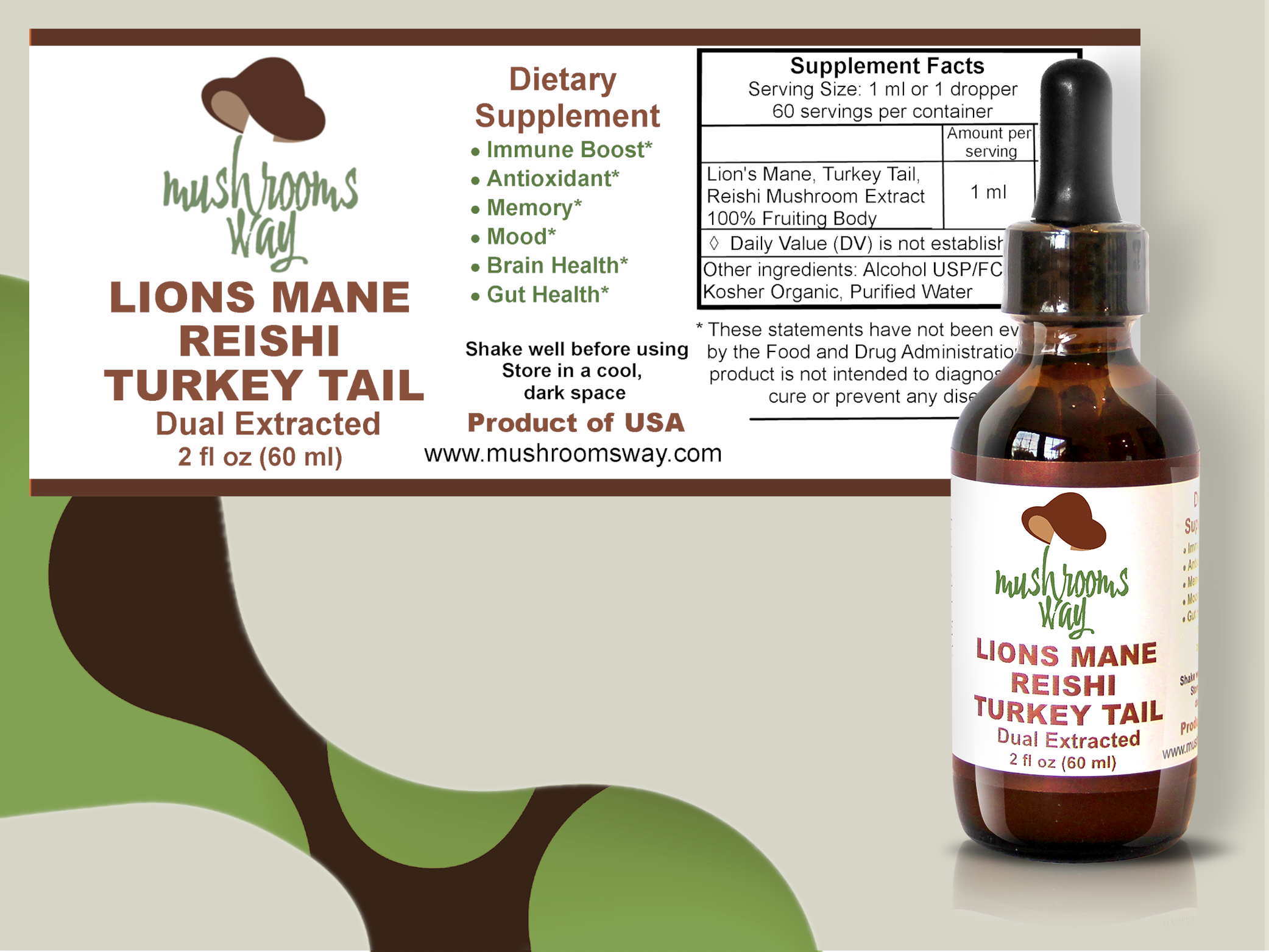 Lions Mane - Reishi - Turkey Tail